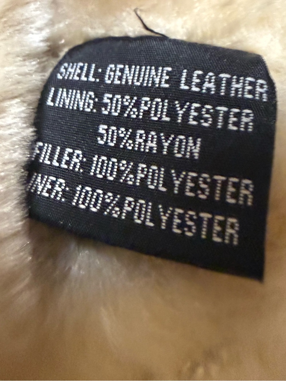 Leather Man Fleece Fur Liner Bomber Jacket Women Large Black Hooded - Picture 5 of 5